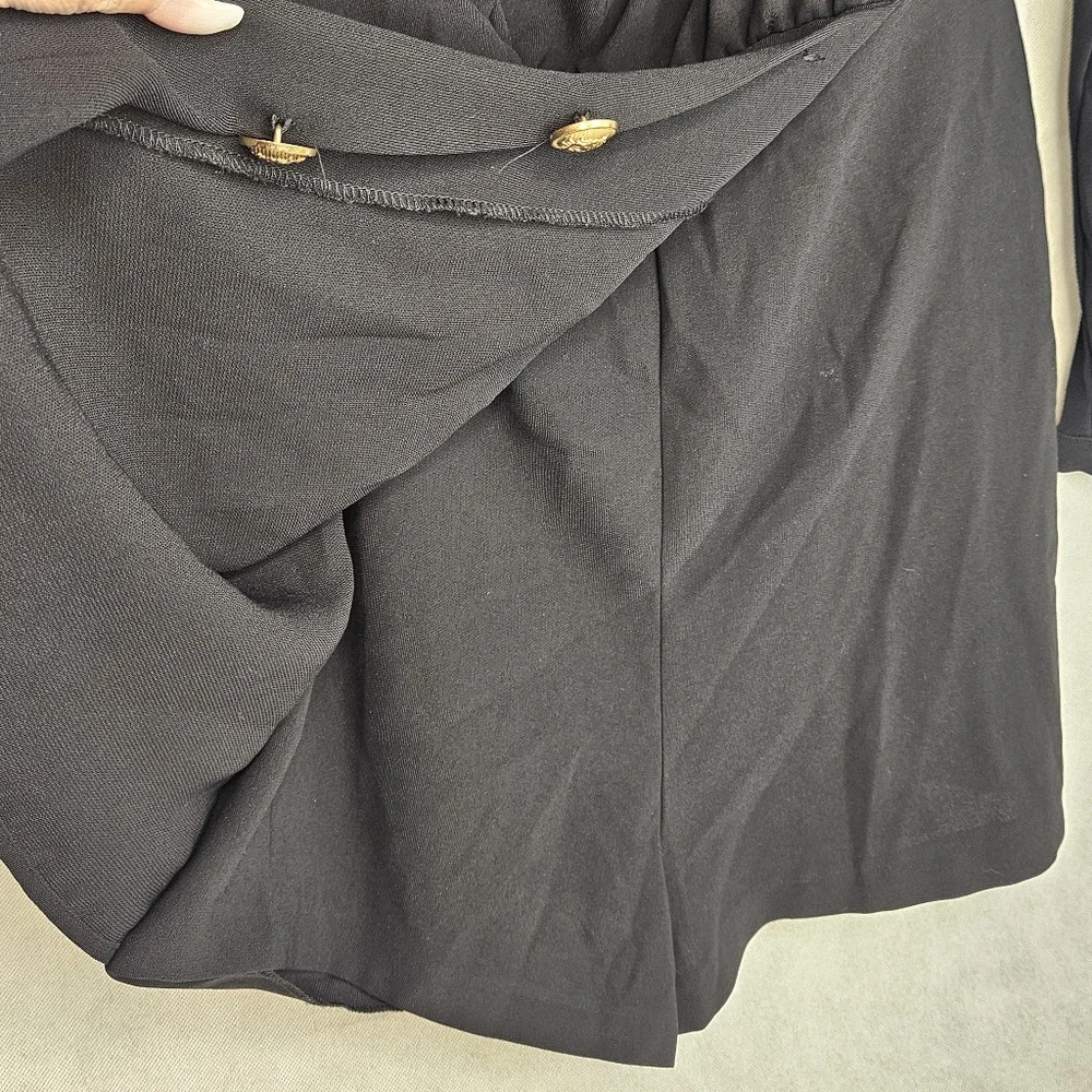 Zara Black Long Sleeve Gold Button Romper Size S LIKE NEW Y-2552